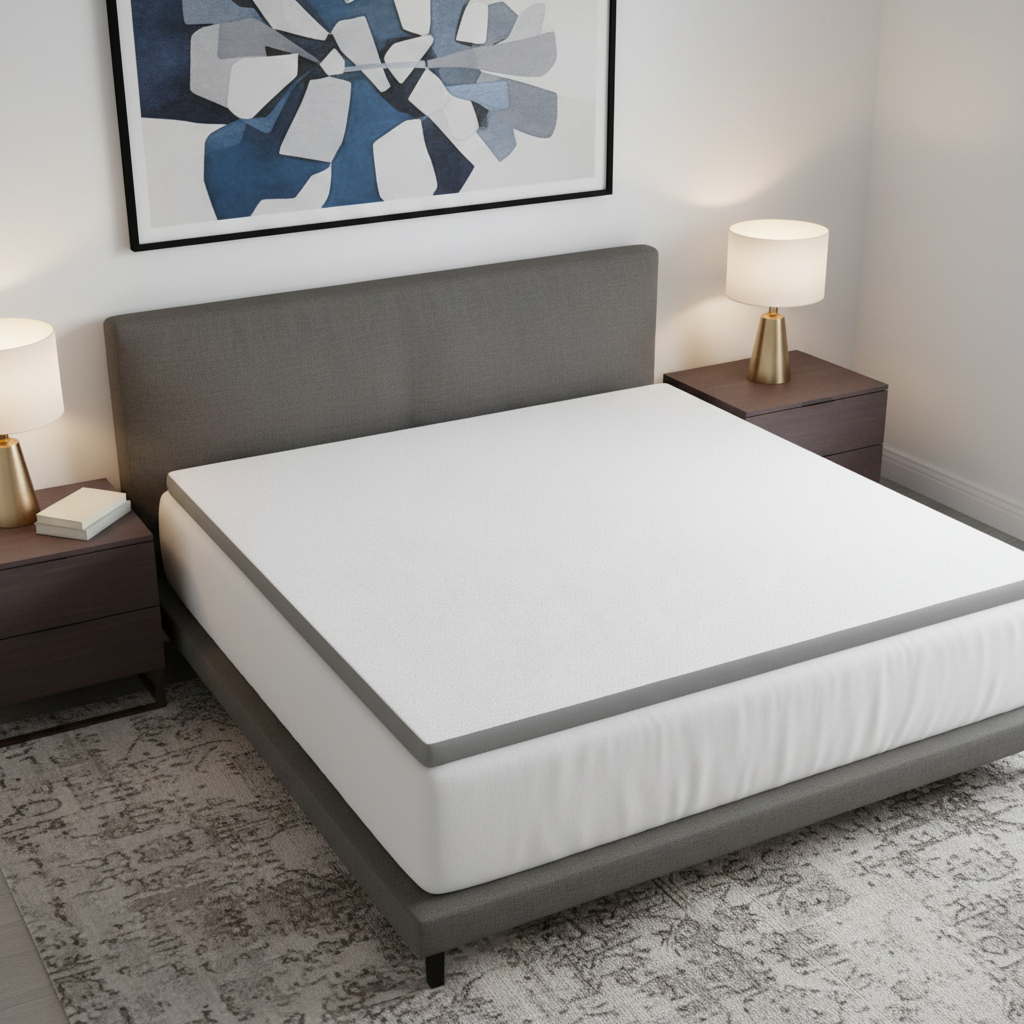 711913 3 in. White Gel Memory Foam Twin Size Mattress Topper