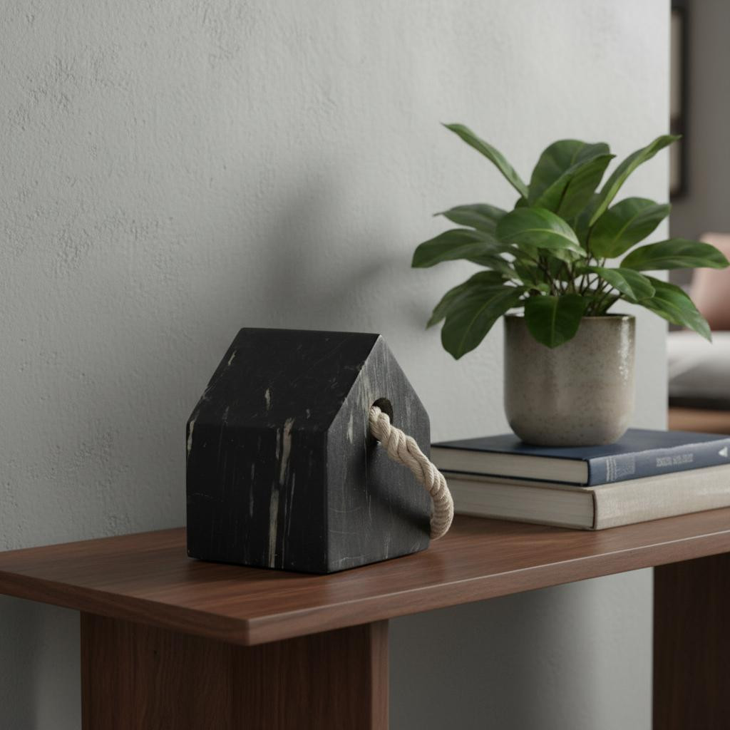 608725 5 in. Black Marble Tabletop Sculpture