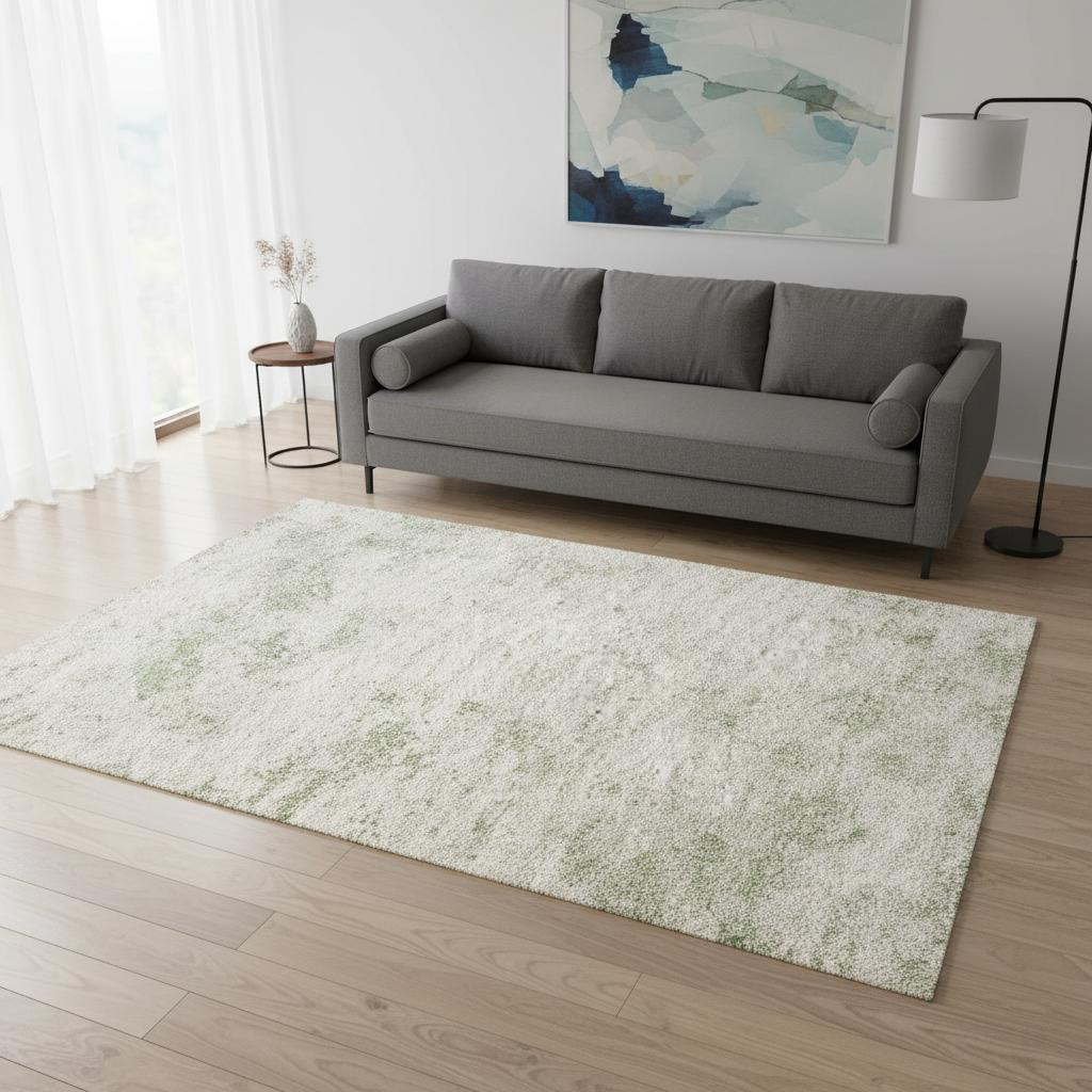 661320 5 x 8 ft. Cream & Green Abstract Rectangle Area Rug