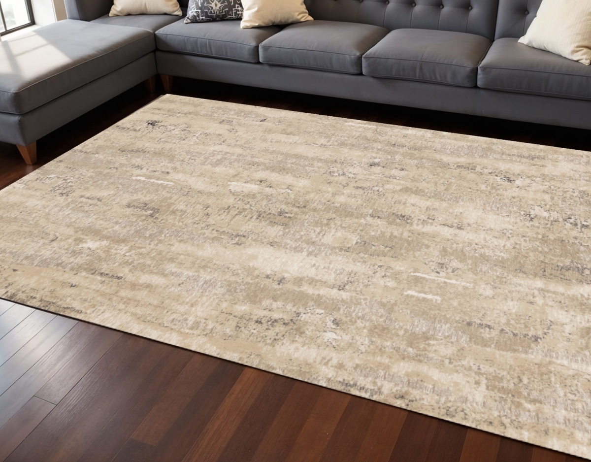 660262 8 x 11 ft. Rectangle Area Rug, Beige & Black