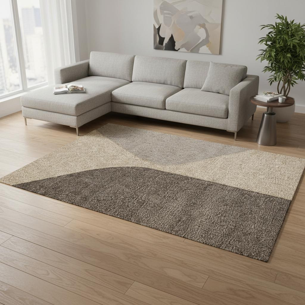 660289 8 x 11 ft. Beige Gray & Brown Geometric Rectangle Area Rug