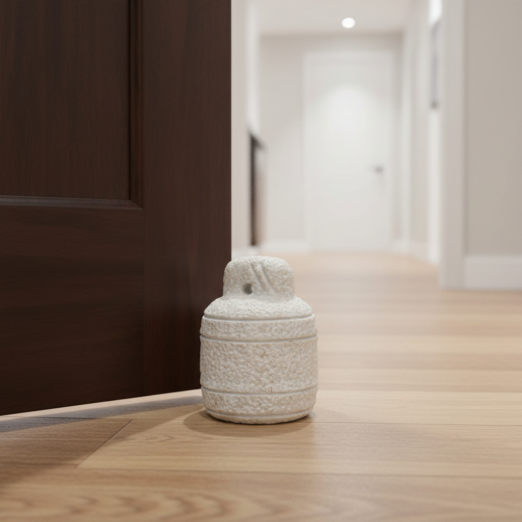 608720 8 in. White Marble Door Stop