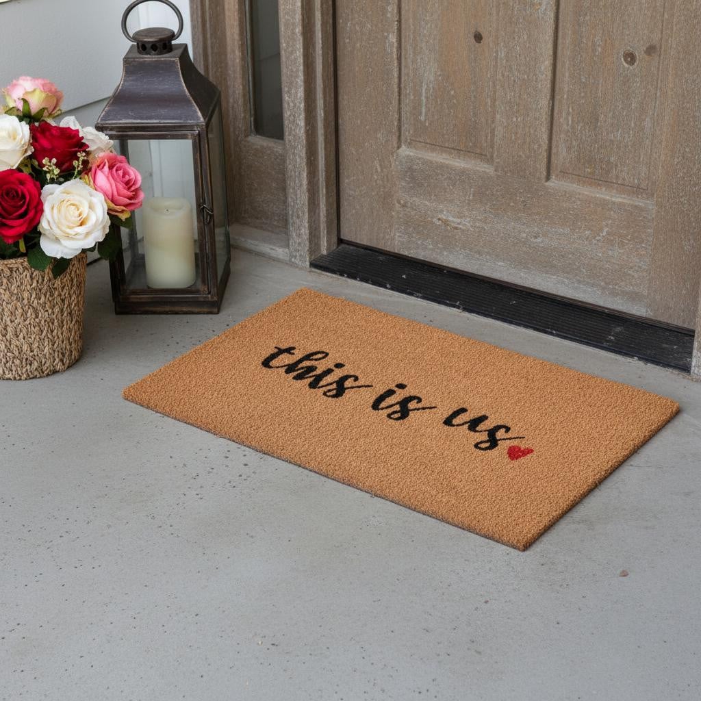 719878 24 x 36 in. Brown & Black This is Us Outdoor Coir Rectangle Door Mat
