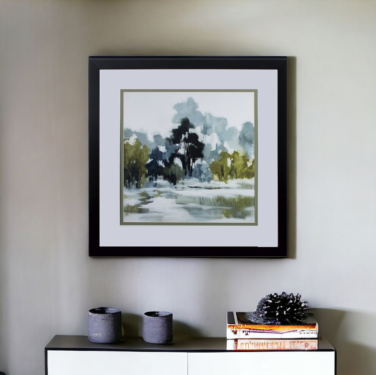 387786 Reflections Watercolor Abstract Framed Art