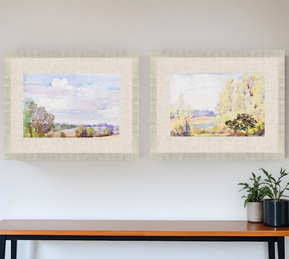 525111 Placid Repose Gold Framed Print Wall Art, Set of 2