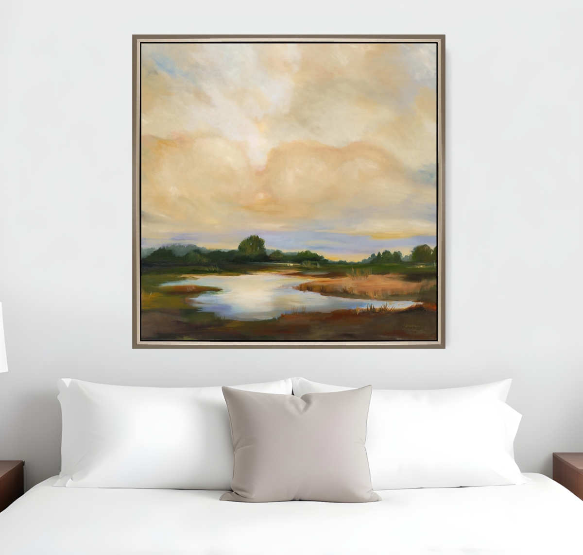 525633 Sunset Hues Silver Floater Frame Print Wall Art