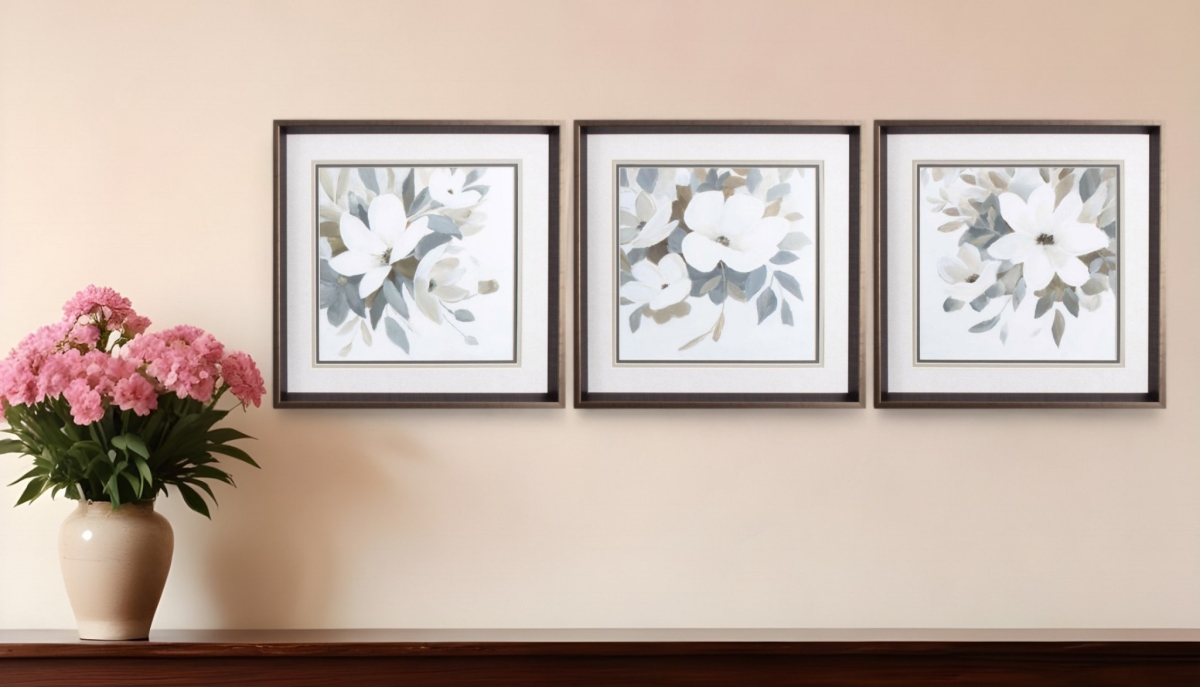 521471 Modern Romance Brown Framed Print Wall Art, Set of 3