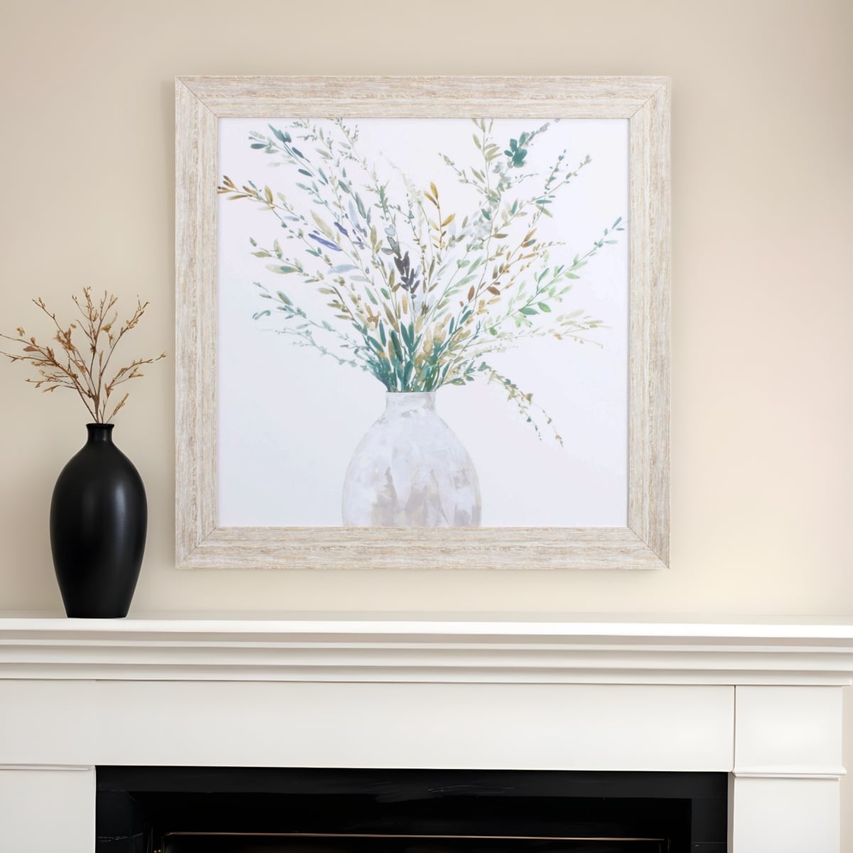 521464 Vase of Grass II White Framed Print Wall Art