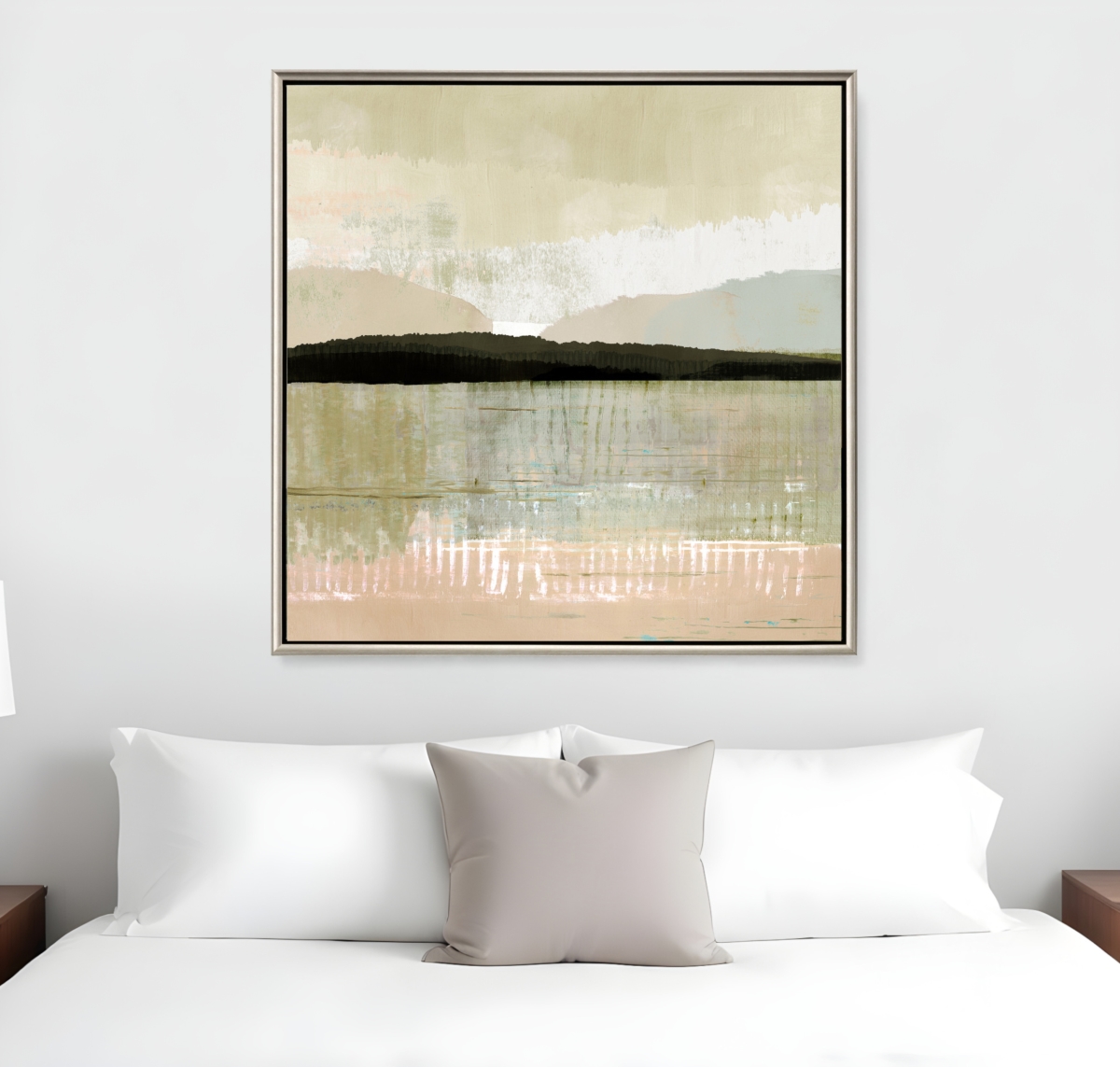525877 Blush Horizon II Silver Floater Frame Print Wall Art