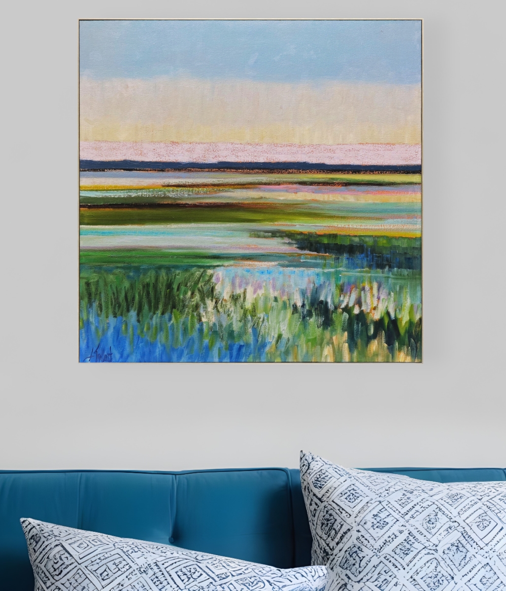 525963 Tidal Waters Gold Framed Print Wall Art
