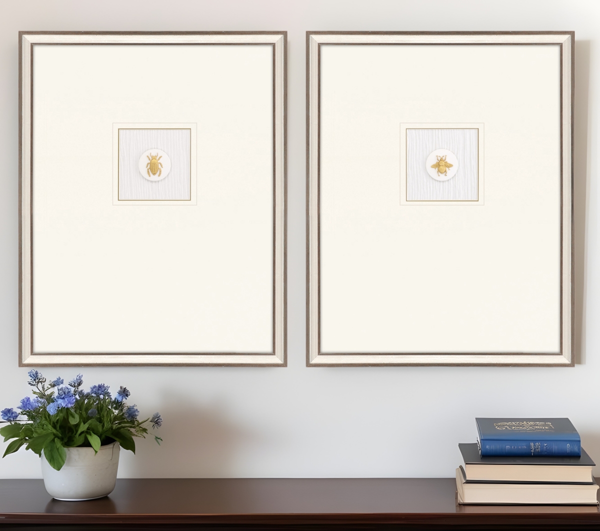 526064 Insect Intaglio I Silver Framed Print Wall Art, Set of 2
