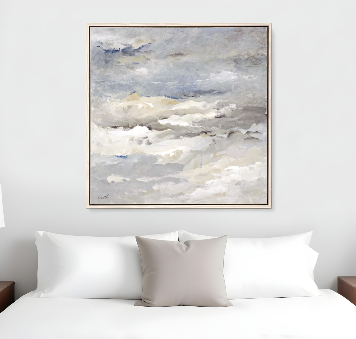 416379 Sea Meets Sky White Floater Frame Print Wall Art