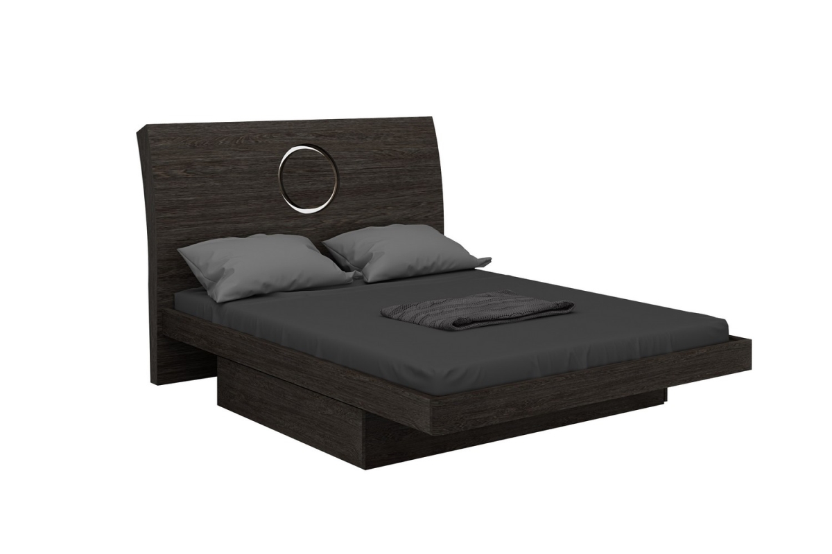 77 x 90 x 40 in. Modern Eastern King Gray High Gloss Bed