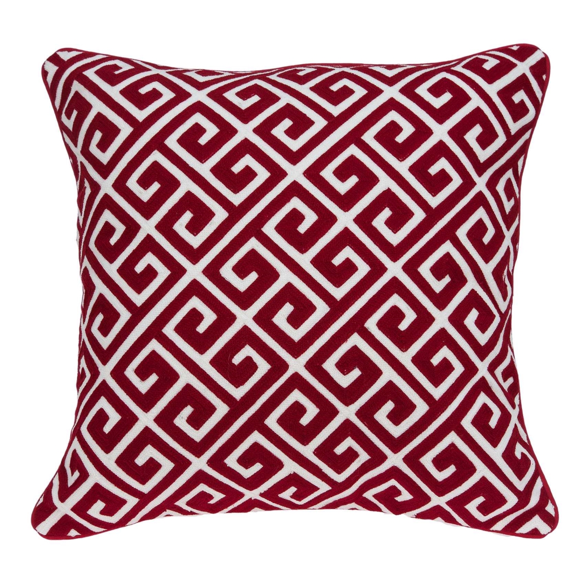 334132 20 x 7 x 20 in. Transitional Red & White Cotton Pillow Cover with Poly Insert