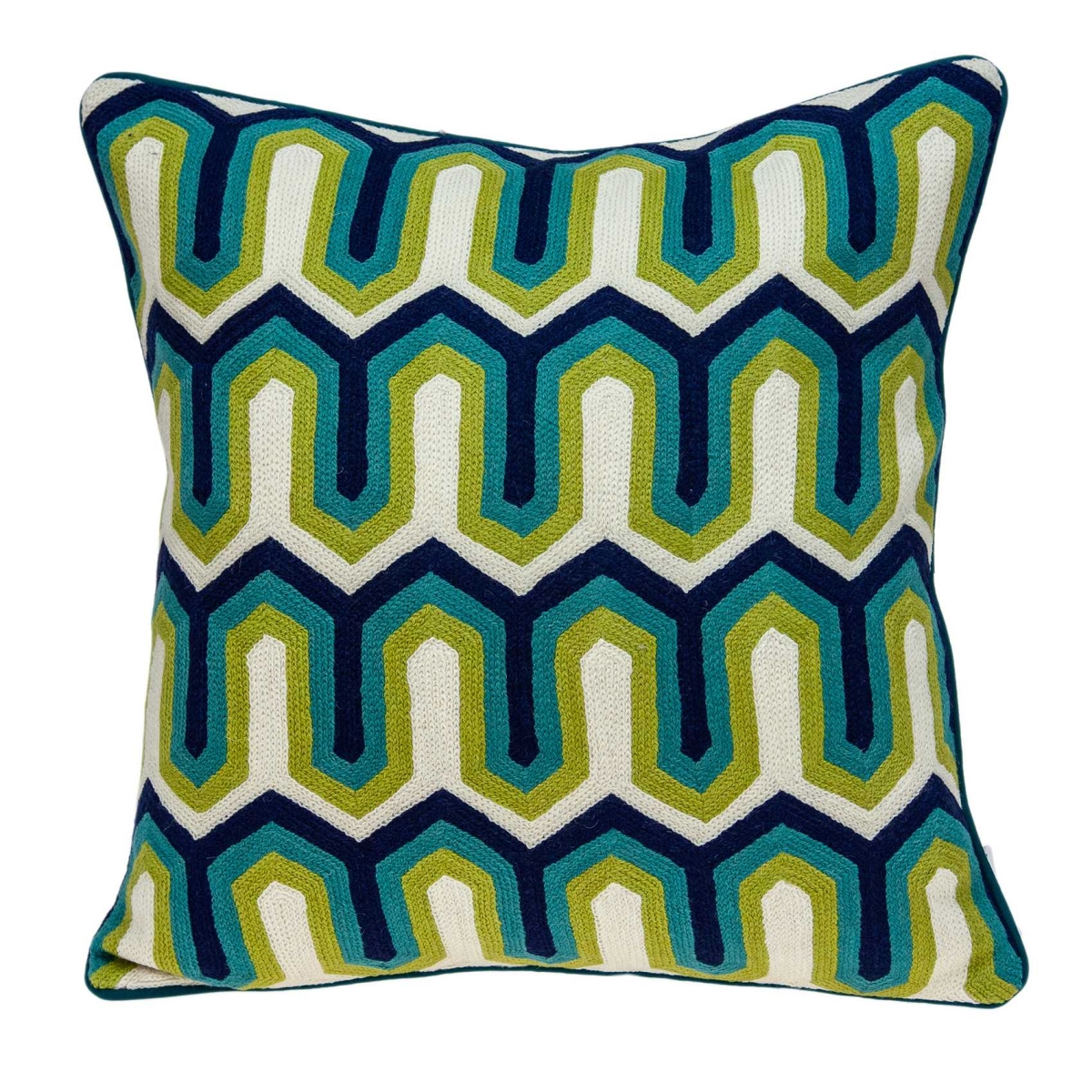 20 x 7 x 20 in. Handmade Transitional Multicolored Pillow Cover with Poly Insert