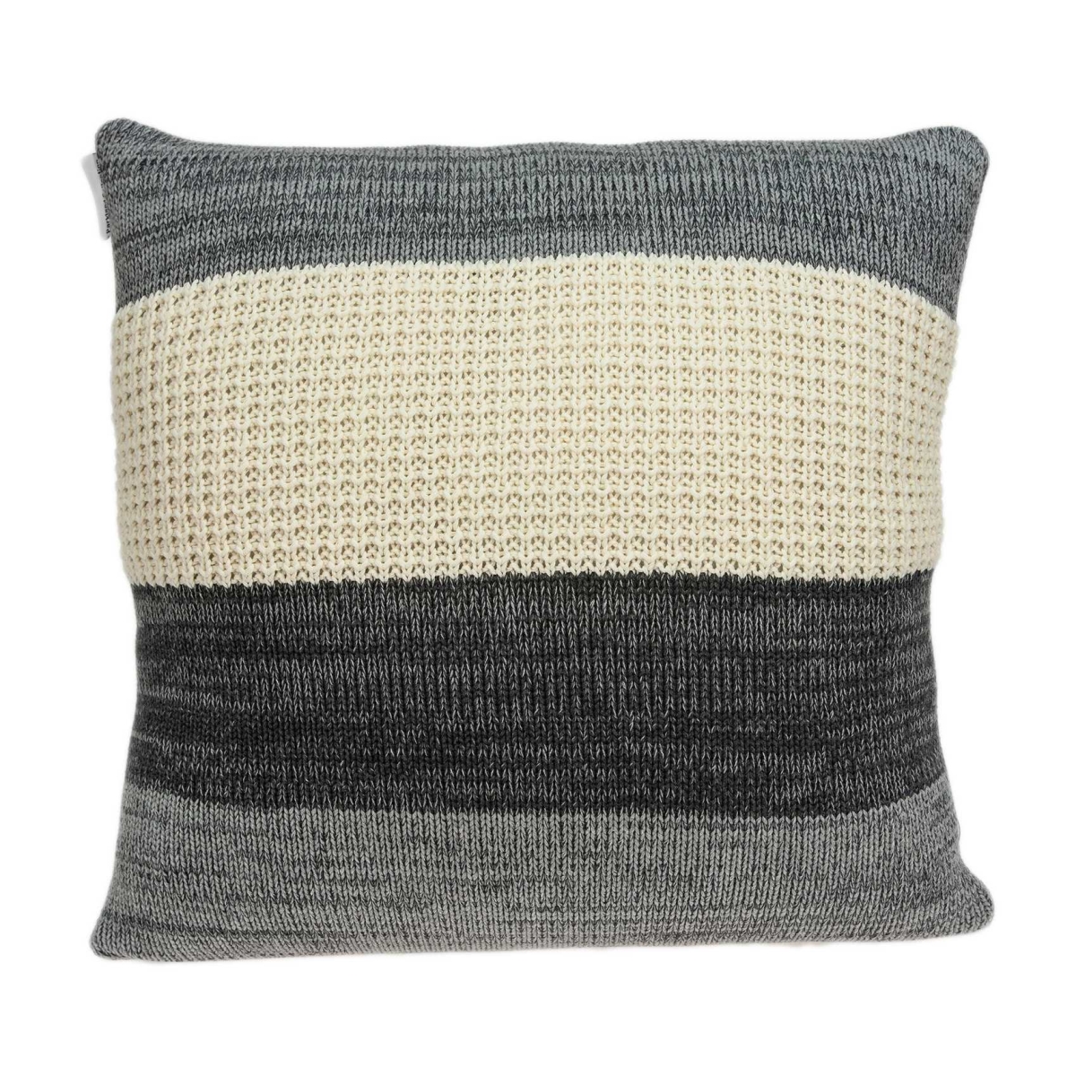 20 x 7 x 20 in. Transitional Cream & Gray Pillow Cover with Poly Insert