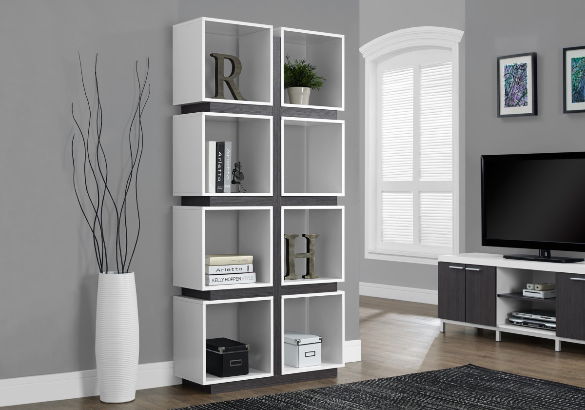 71.25 in. Particle Board & MDF Bookcase with a Hollow Core