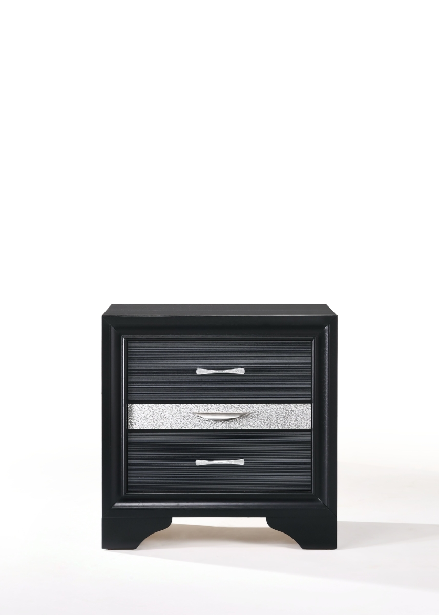 17 x 26 x 26 in. Black Wood Nightstand