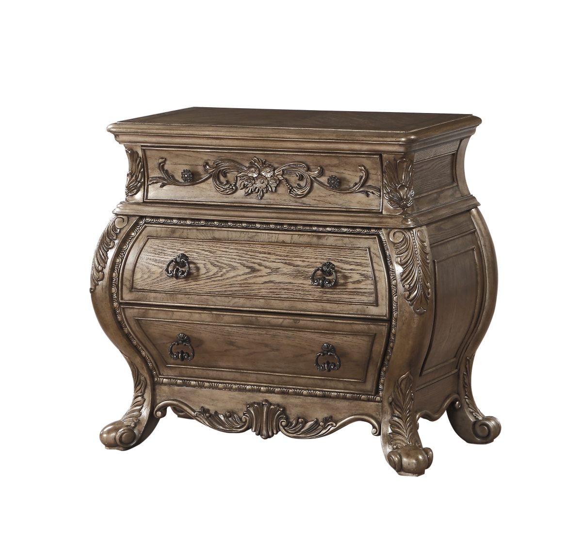 20 x 38 x 34 in. Vintage Oak Wood Nightstand