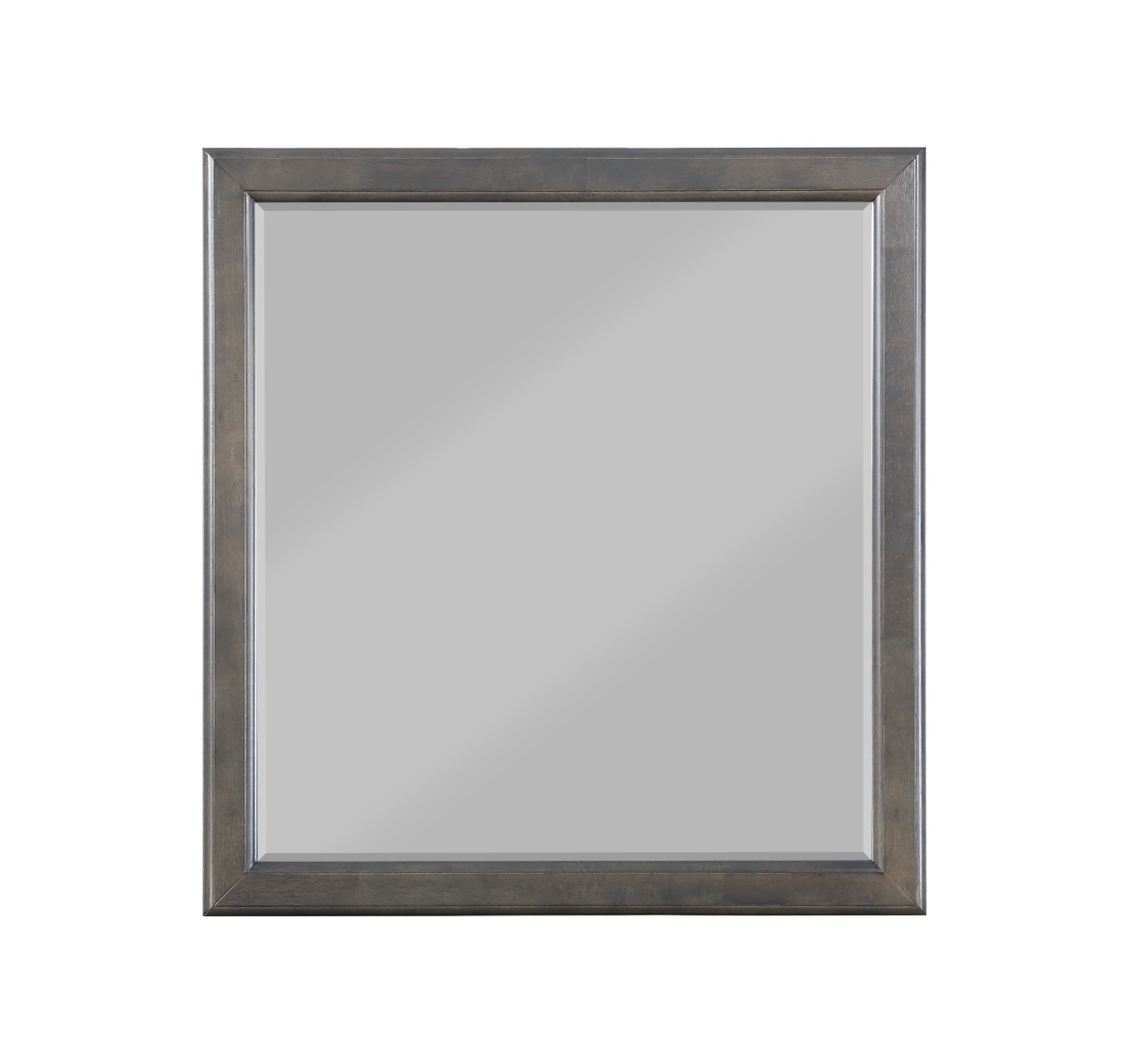 1 x 36 x 38 in. Dark Gray Wood Mirror