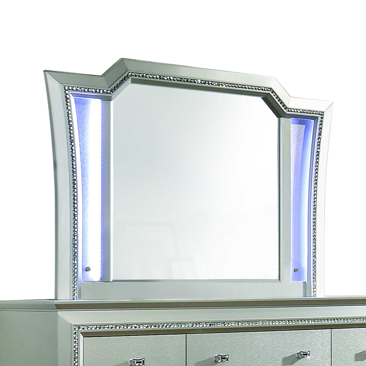 1 x 51 x 38 in. LED Champagne Wood Mirror