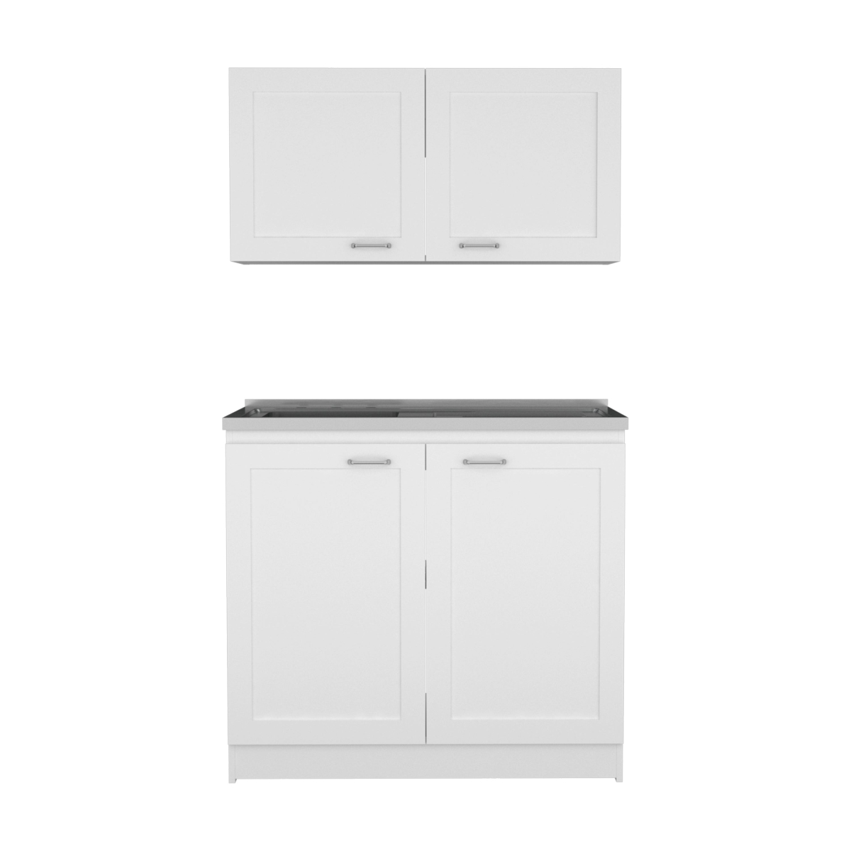 478239 42 in. Black & White Wood Accent Cabinet Set with Four Doors