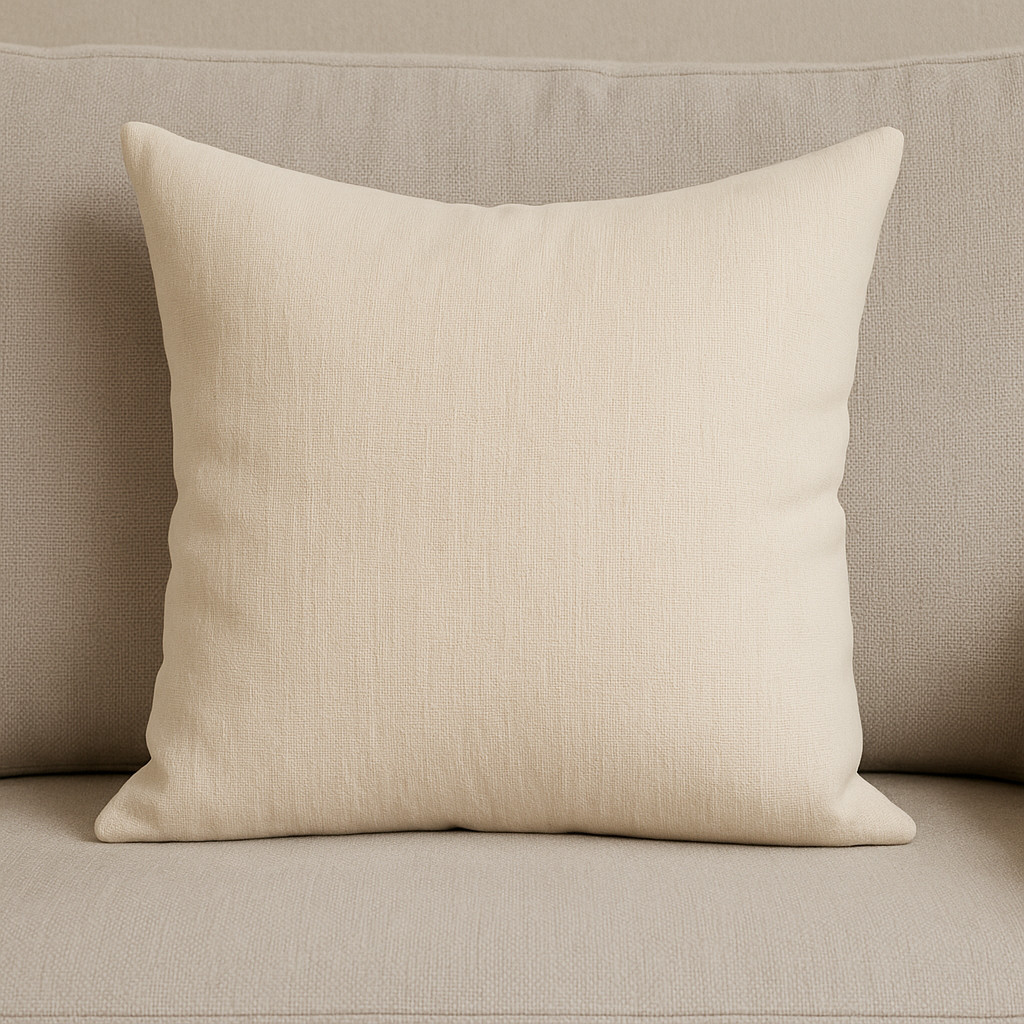 608199 22 in. Cream Cotton Blend Throw Pillow Cover with Texture