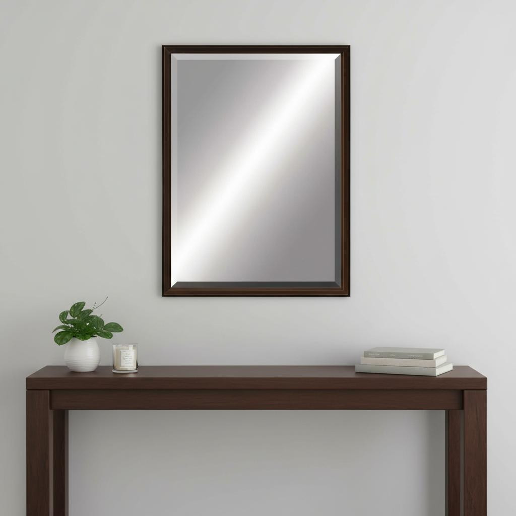 632759 39 in. Bronze Wood Accent Mirror