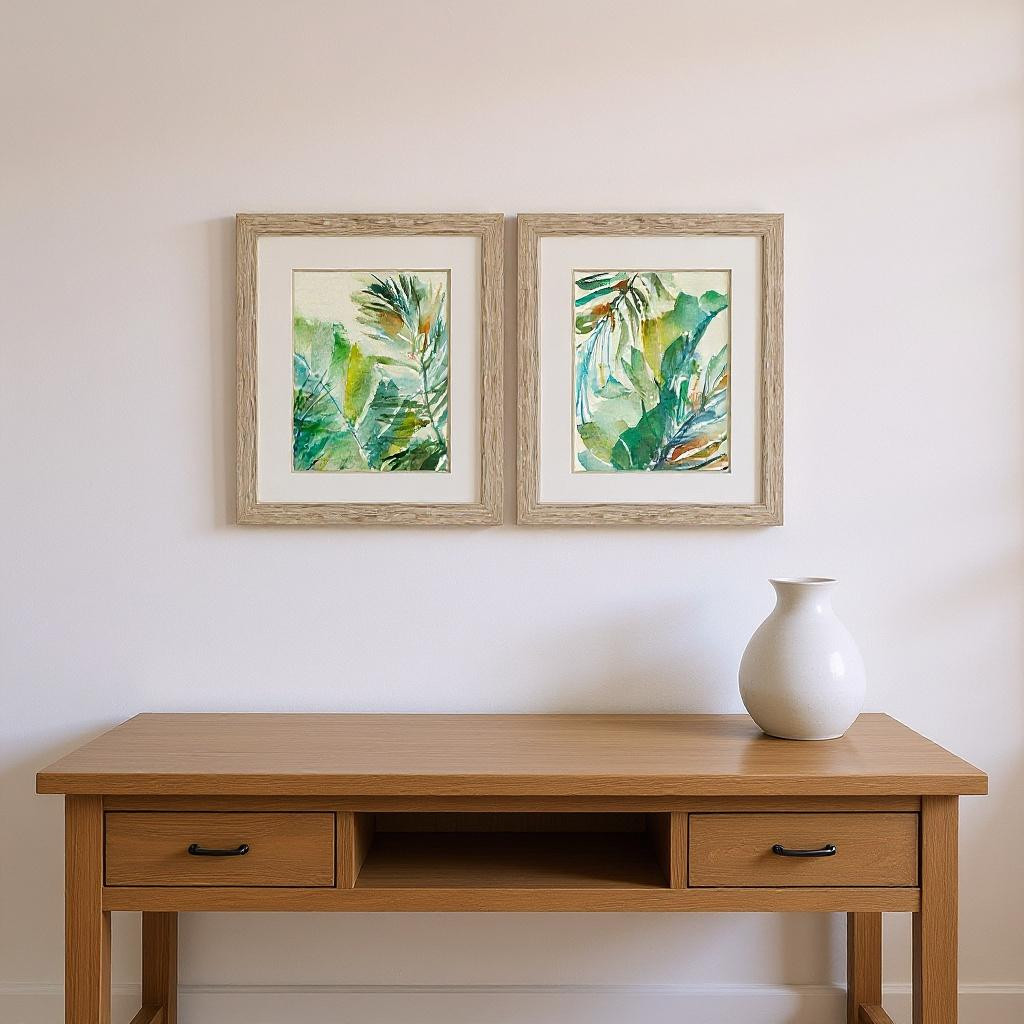 649162 Paradise Memory Brown Framed Wall Art, Set of 2