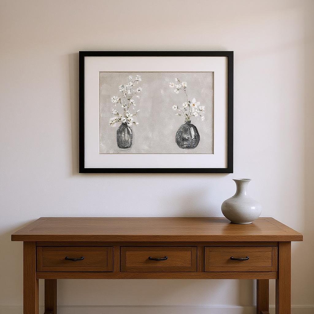 649302 Cottage Spring Black Framed Wall Art, Set of 2