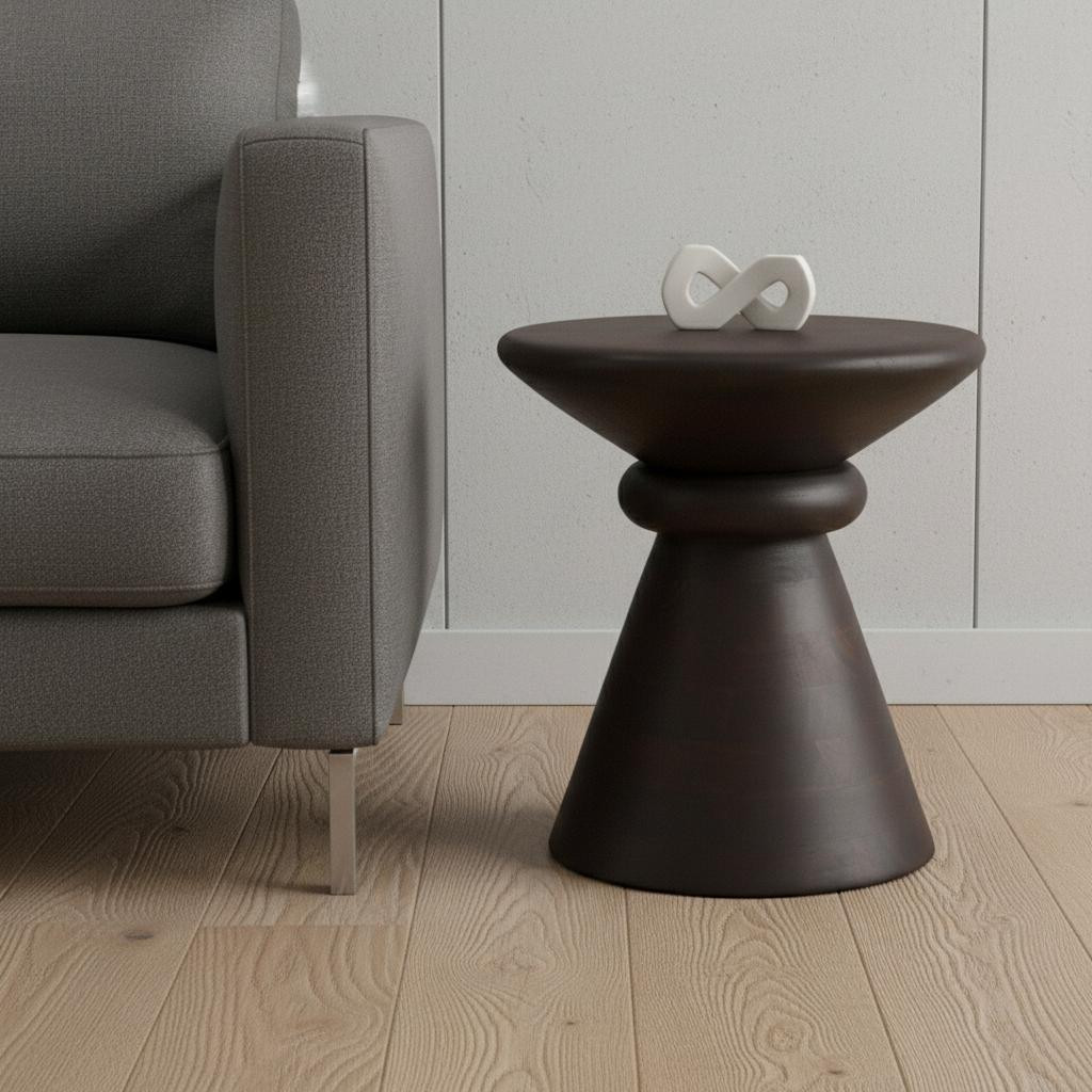 605398 16 in. Redwood & Brown Solid Wood & Wood Tray Table