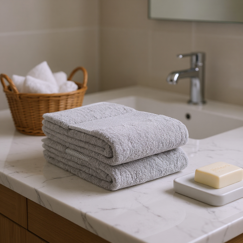 700346 36 x 72 in. Light Gray Cotton Quick Dry Terry Cloth Bath Sheet