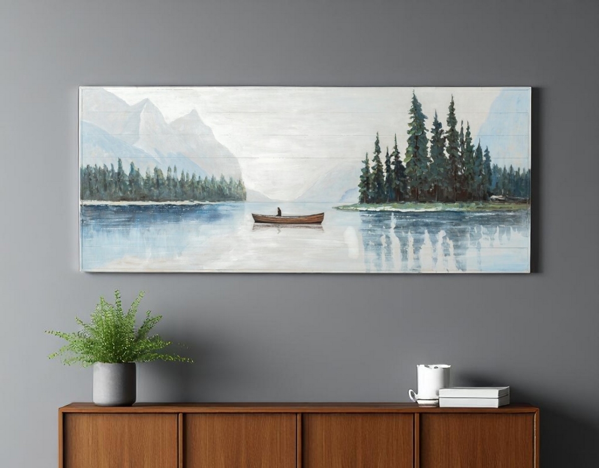 608847 Solitude Hand Painted Distressed Unframed Wall Art