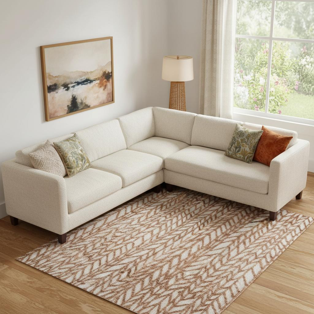 722088 9 x 13 ft. Brown & Tan Chevron Rectangle Area Rug