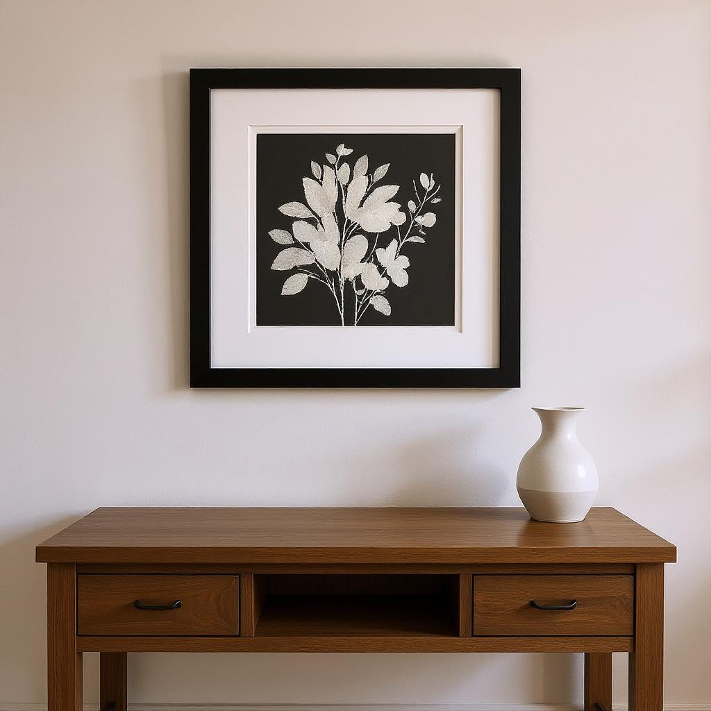 649301 Misty Branches Black Framed Wall Art, Set of 2