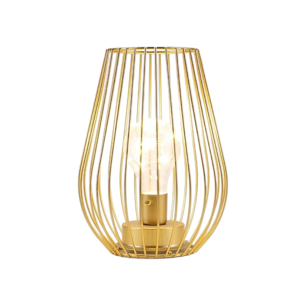720598 8 in. Gold Geometric Novelty Lantern with Shade