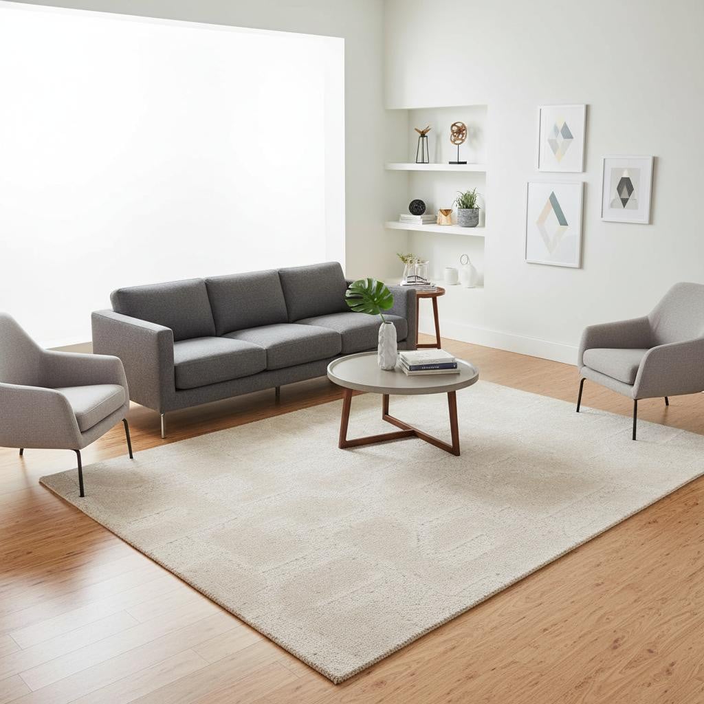 661267 5 x 8 ft. Cream & Ivory Geometric Rectangle Area Rug