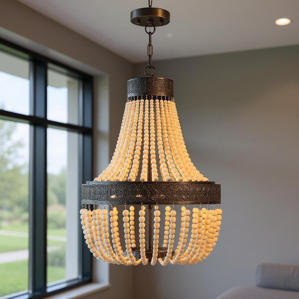 483943 Black & Gold Candle Style Five Light Metal Dimmable Chandelier