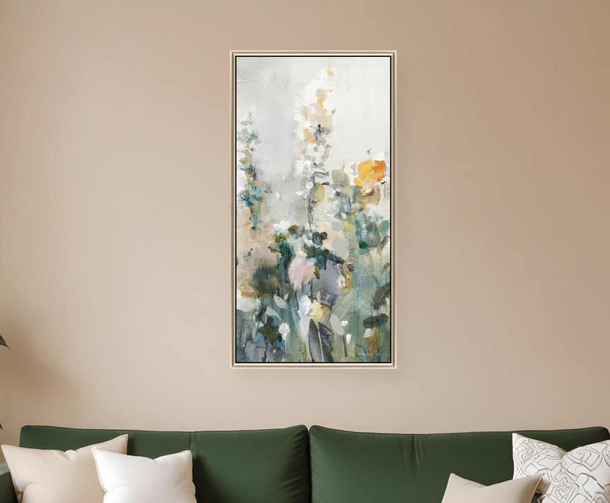 526115 Rustic Garden I Silver Floater Frame Print Wall Art