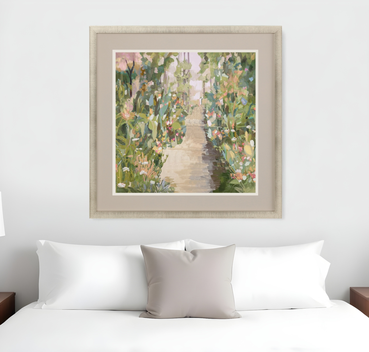 525866 Garden Delight Lane Gold Framed Print Wall Art