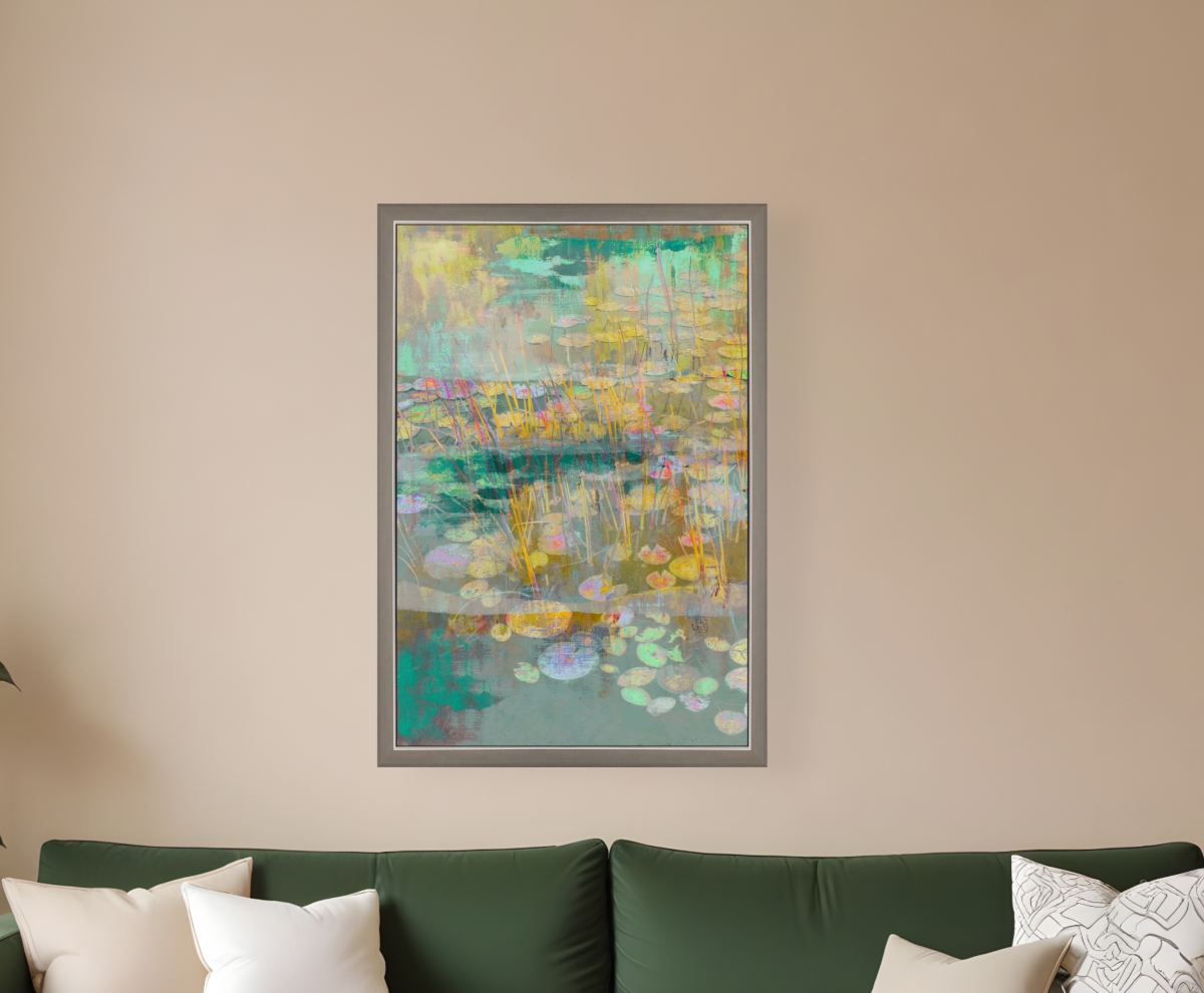 525946 Reeds & Lilies I Silver Framed Print Wall Art