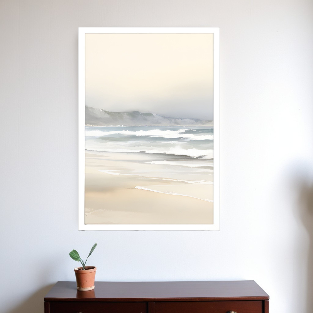 558203 Ocean Breeze I White Framed Wall Art