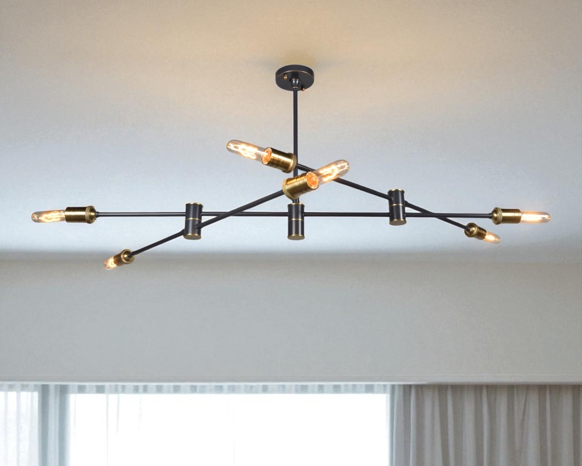491071 Bronze Sputnik Six Light Metal Chandelier