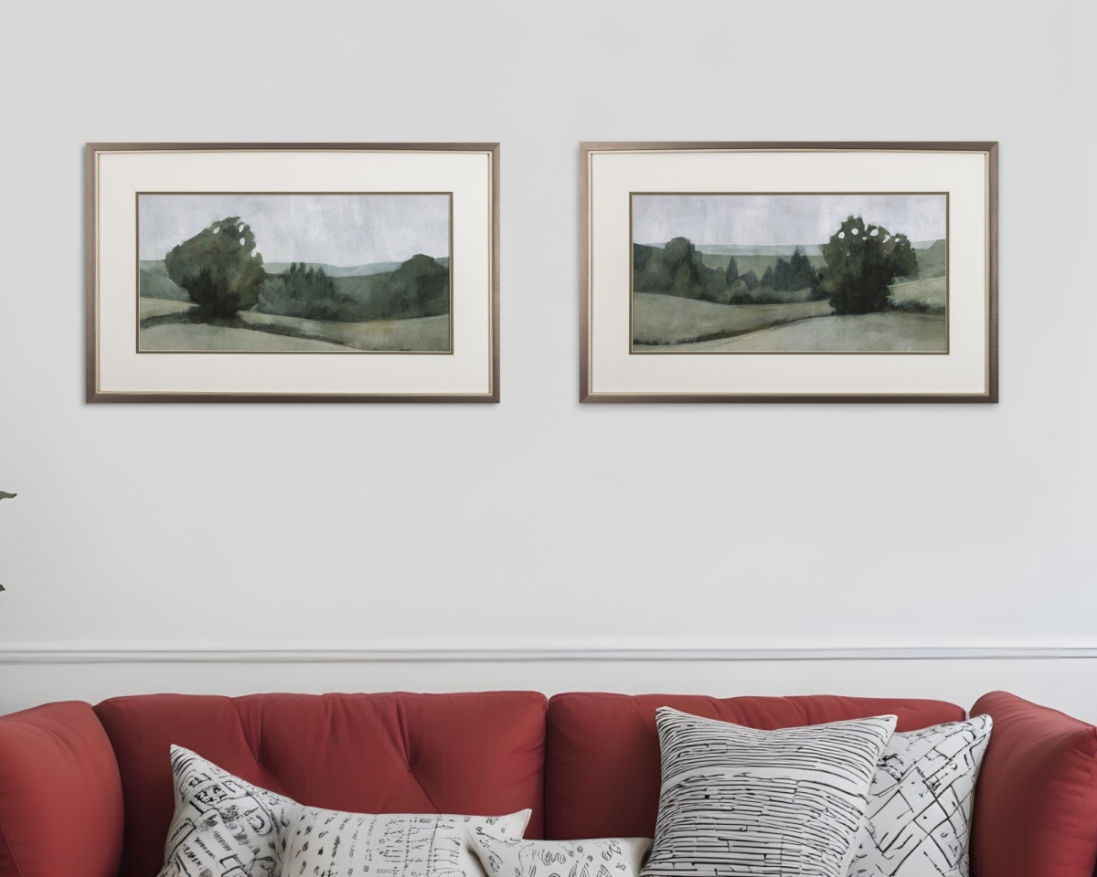 472099 Green Trees Framed Art, Set of 2