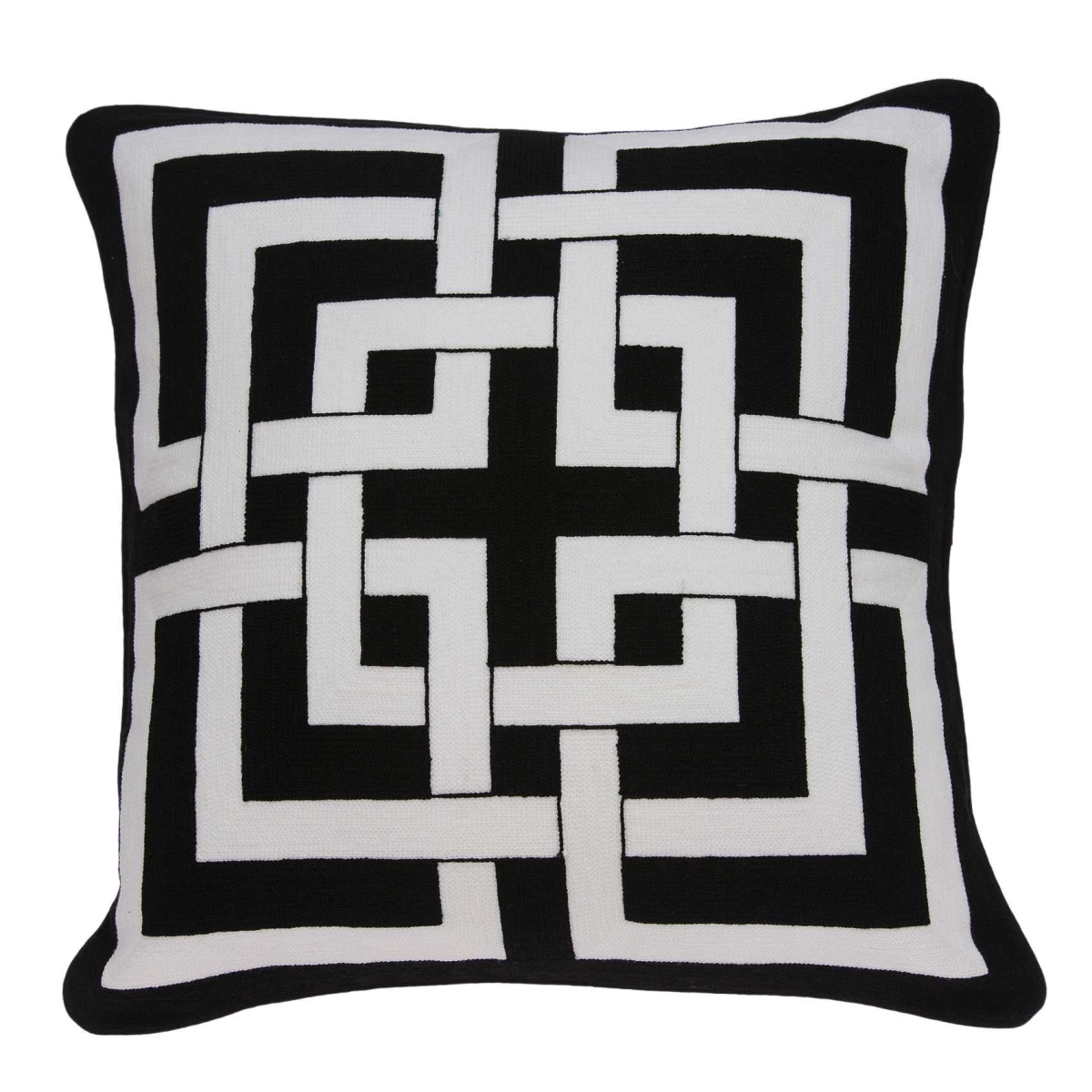 334116 20 x 7 x 20 in. Transitional Black & White Pillow Cover with Poly Insert