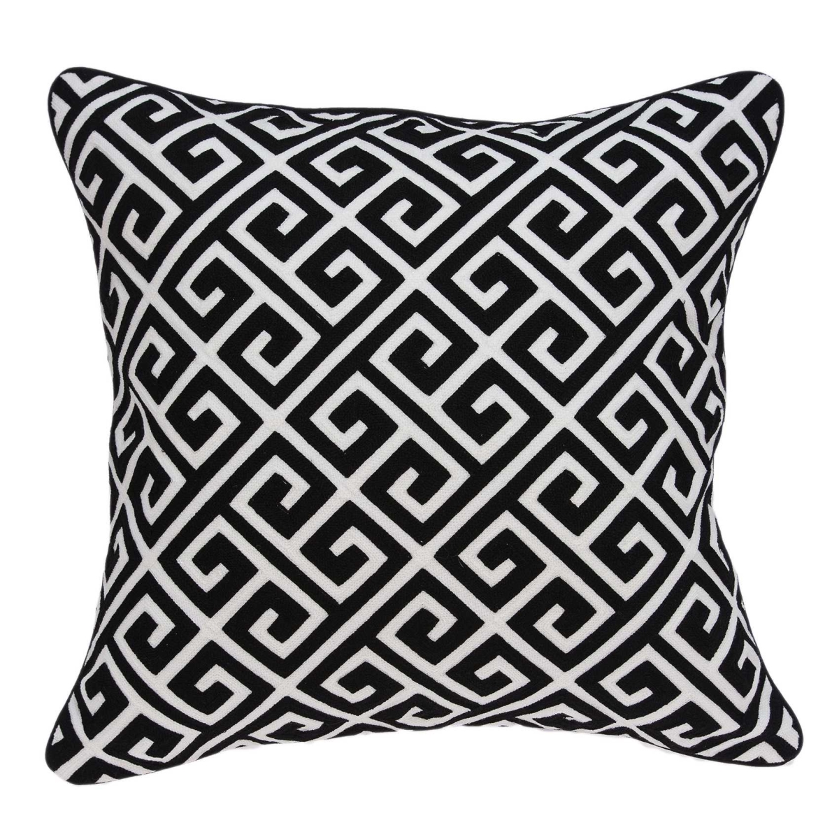 20 x 7 x 20 in. Cool Transitional Black & White Pillow Cover with Poly Insert