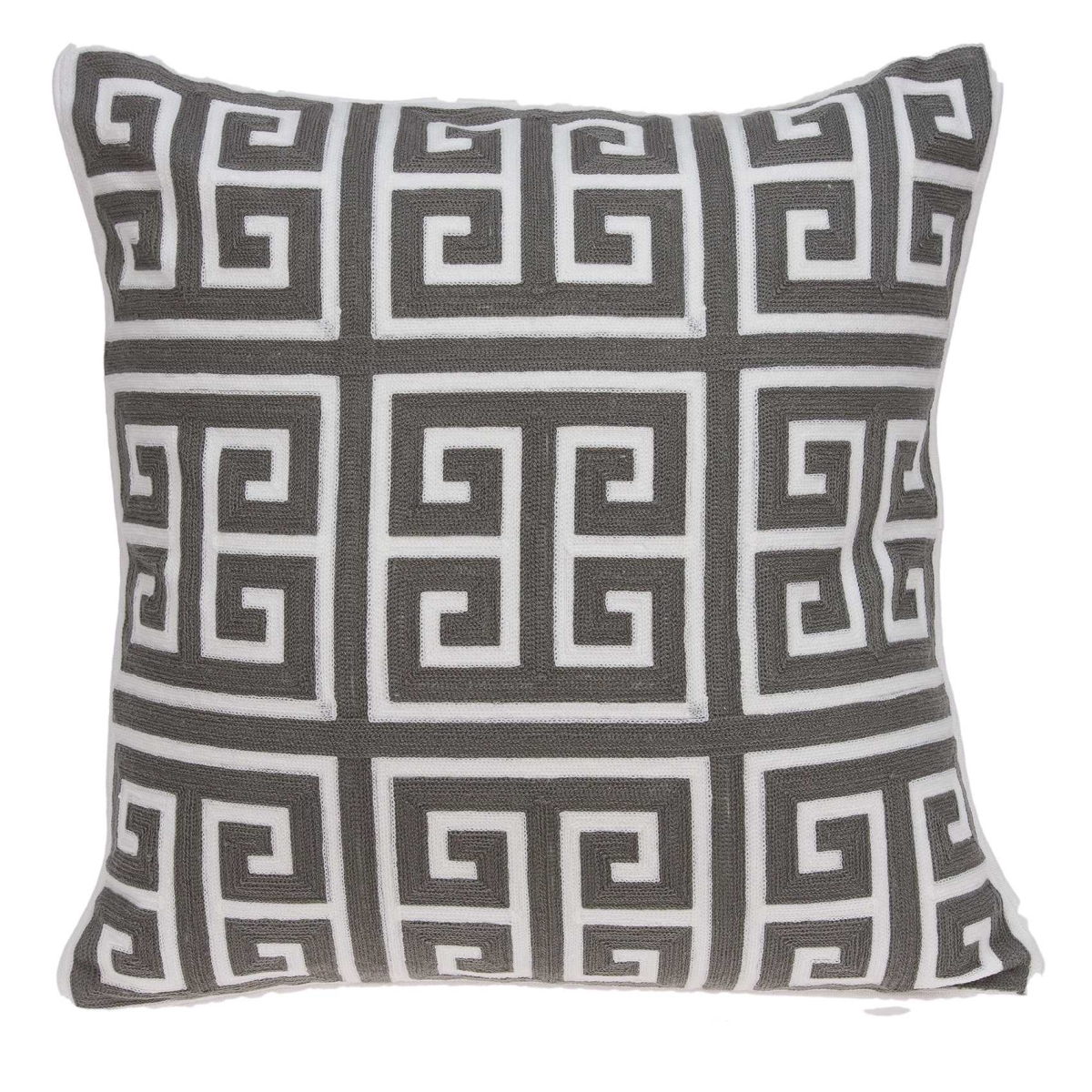 20 x 7 x 20 in. Cool Transitional Gray & White Pillow Cover with Poly Insert