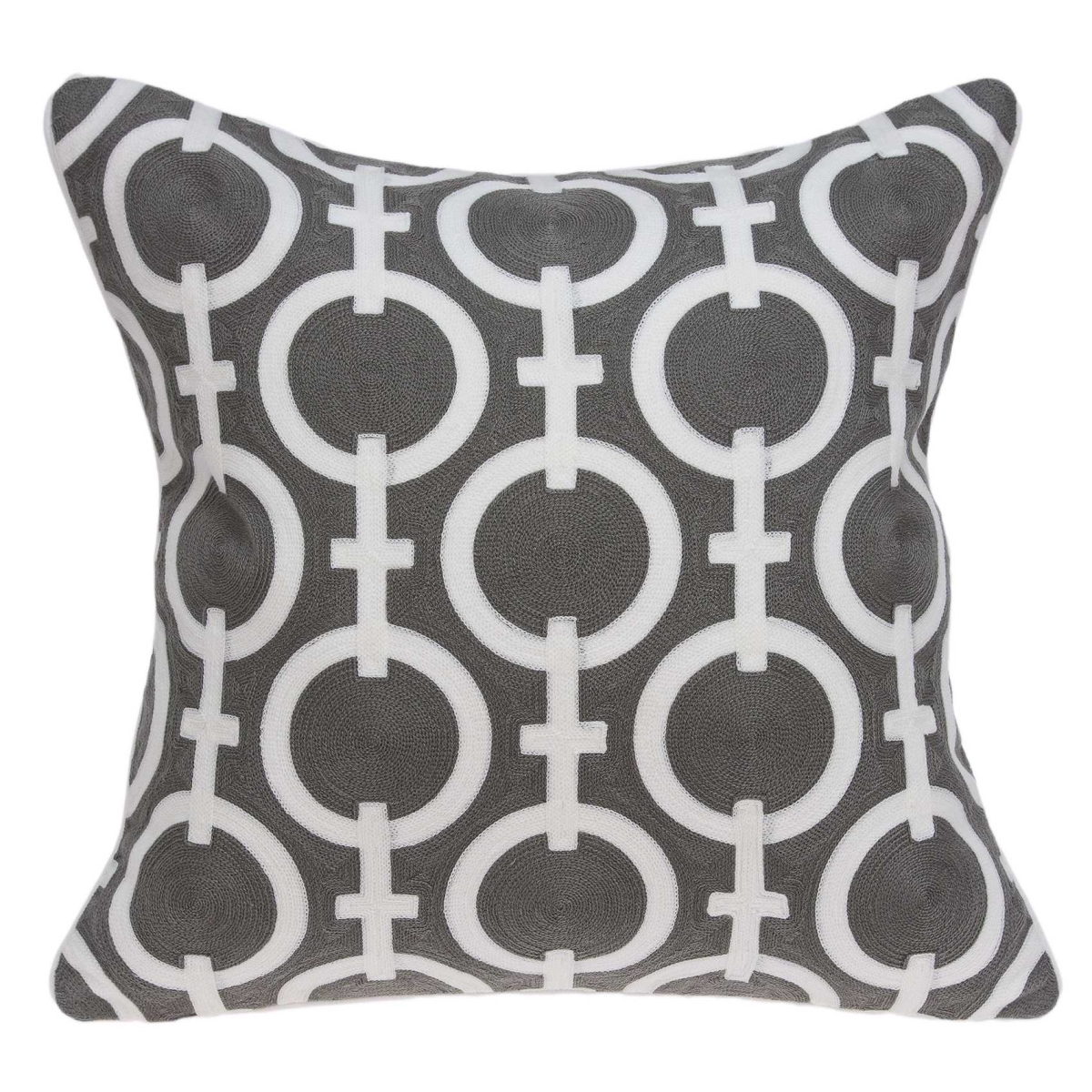 20 x 7 x 20 in. Transitional Gray & White Accent Pillow Cover with Poly Insert
