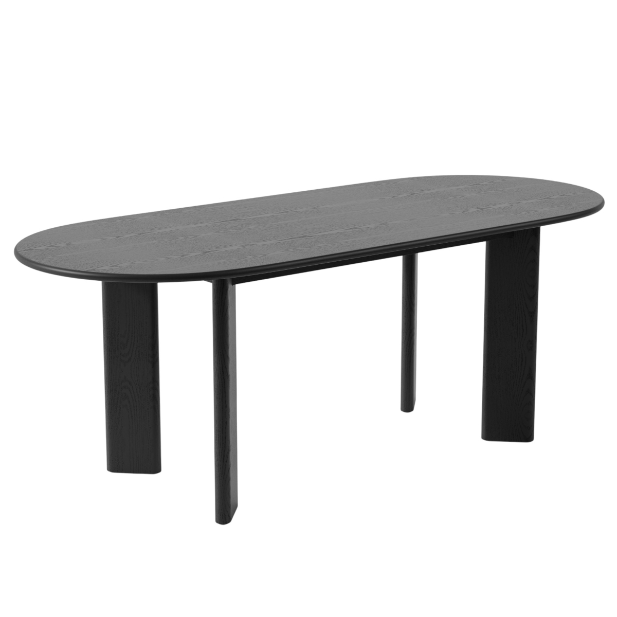 712173 78 in. Black Solid Wood Oval Dining Table