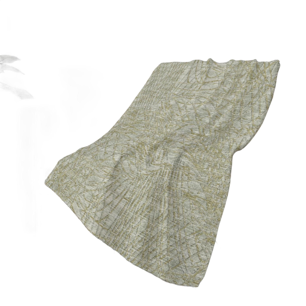 699022 50 x 70 in. Sage & Beige Abstract Polyester Woven Plush Throw Blanket